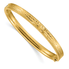 14k 4/16 Oversize Diamond-cut Concave Hinged Bangle Bracelet