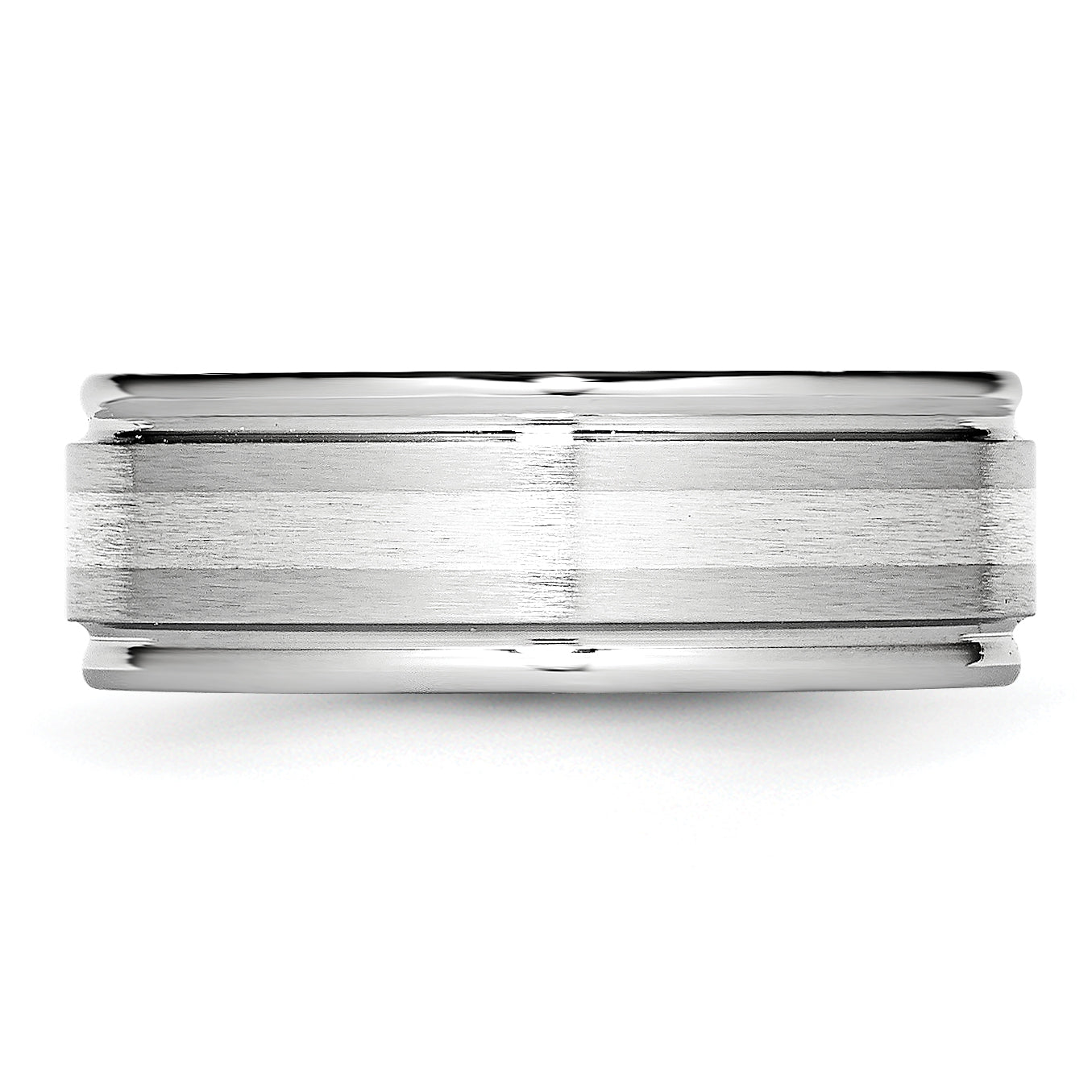 Cobalt Sterling Silver Inlay Satin and Polished 8mm Band