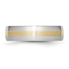 14k Cobalt Gold Inlay Satin Band Unisex Durable Wedding Ring