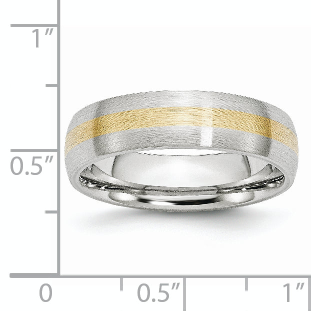 Cobalt 14k Gold Inlay Satin 6mm Band