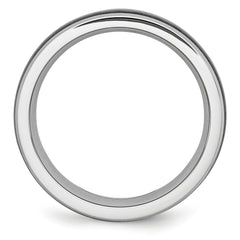 Cobalt Wedding Band with Black Carbon Fiber Inlay and Polished Finish - 7