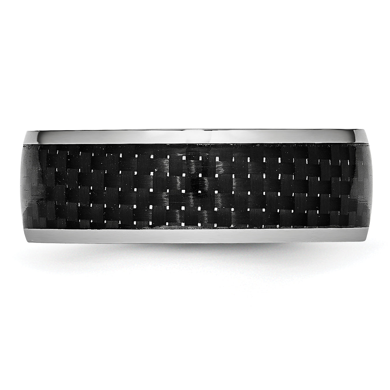 Cobalt Wedding Band with Black Carbon Fiber Inlay and Polished Finish - 7