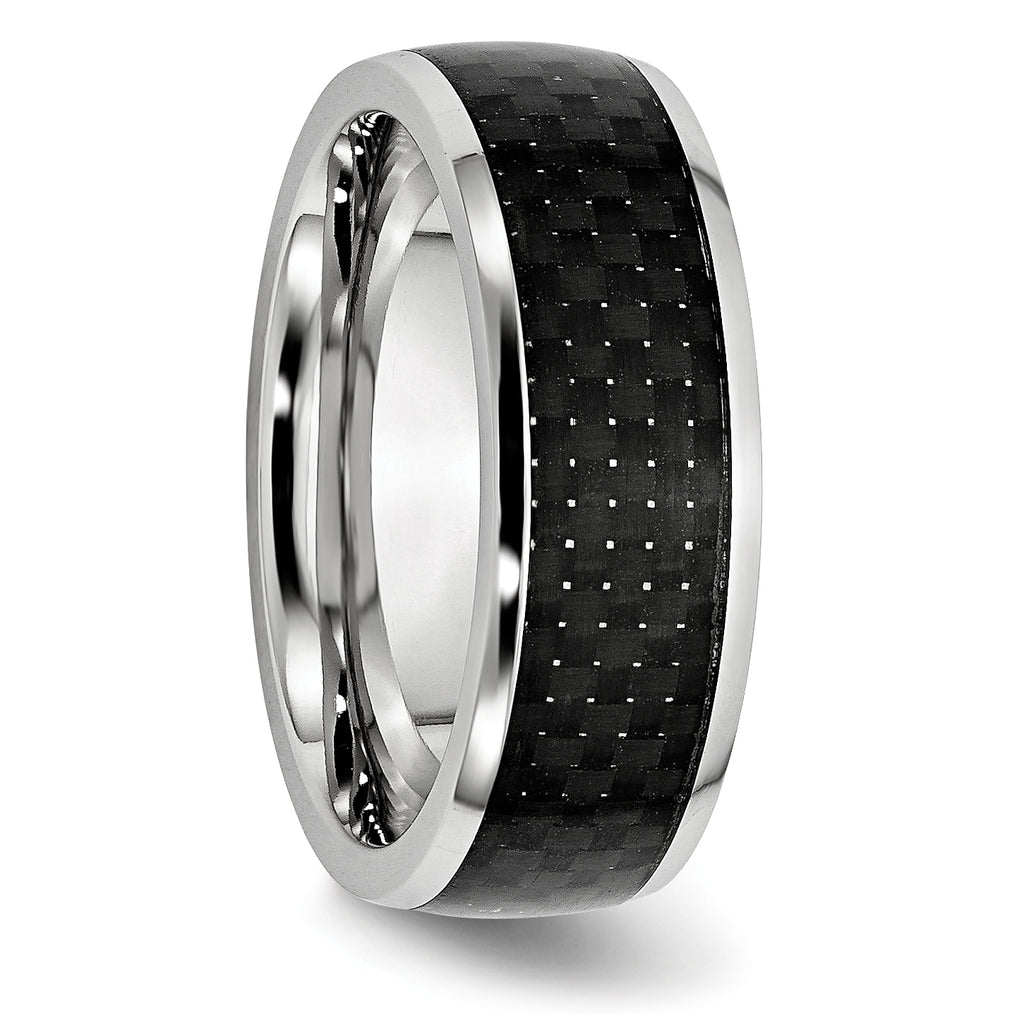 Carbon Fiber Inlay Wedding Band in Cobalt, 8mm