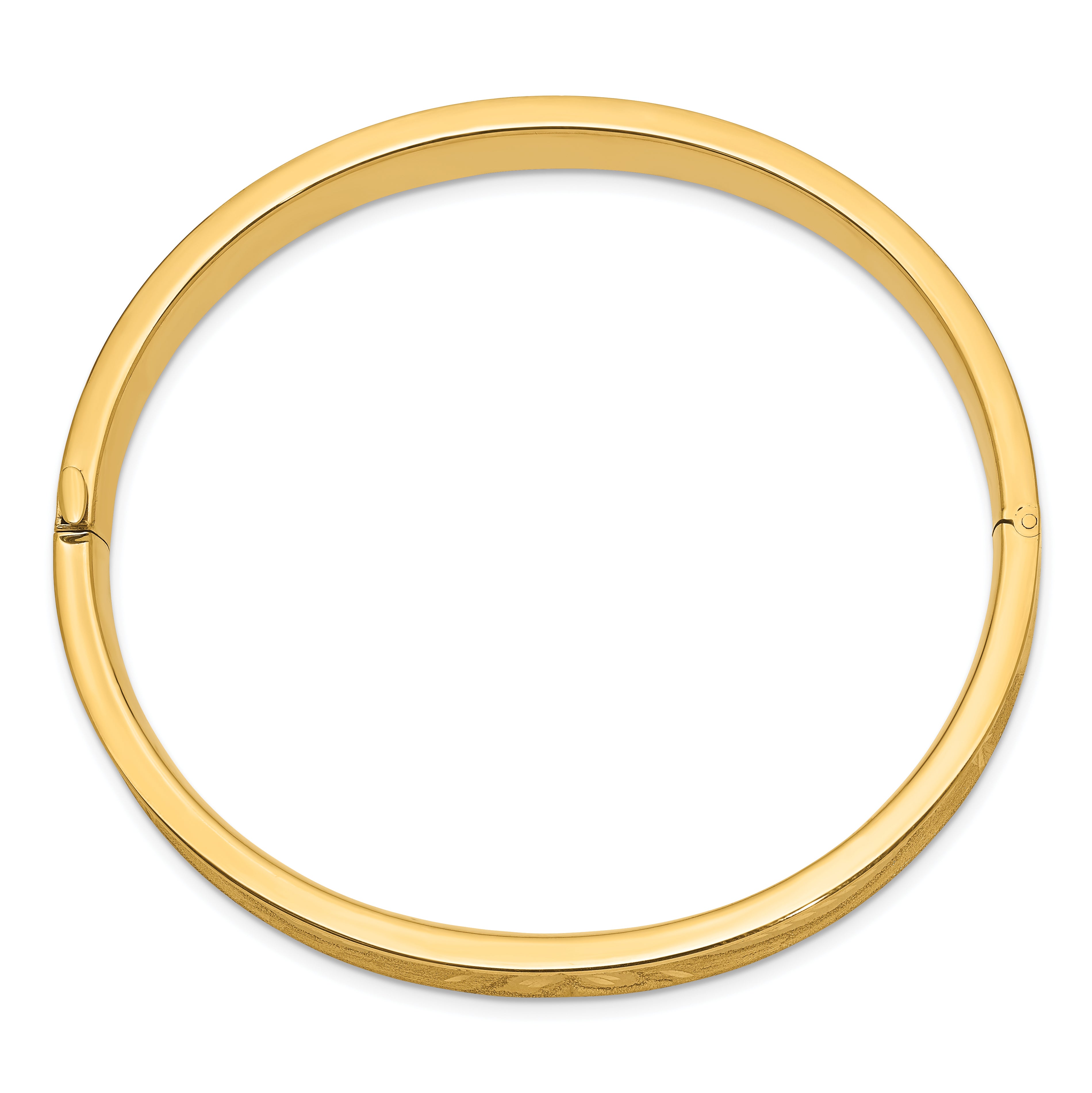 14k 5/16 Diamond-cut Concave Hinged Bangle Bracelet Secondary image