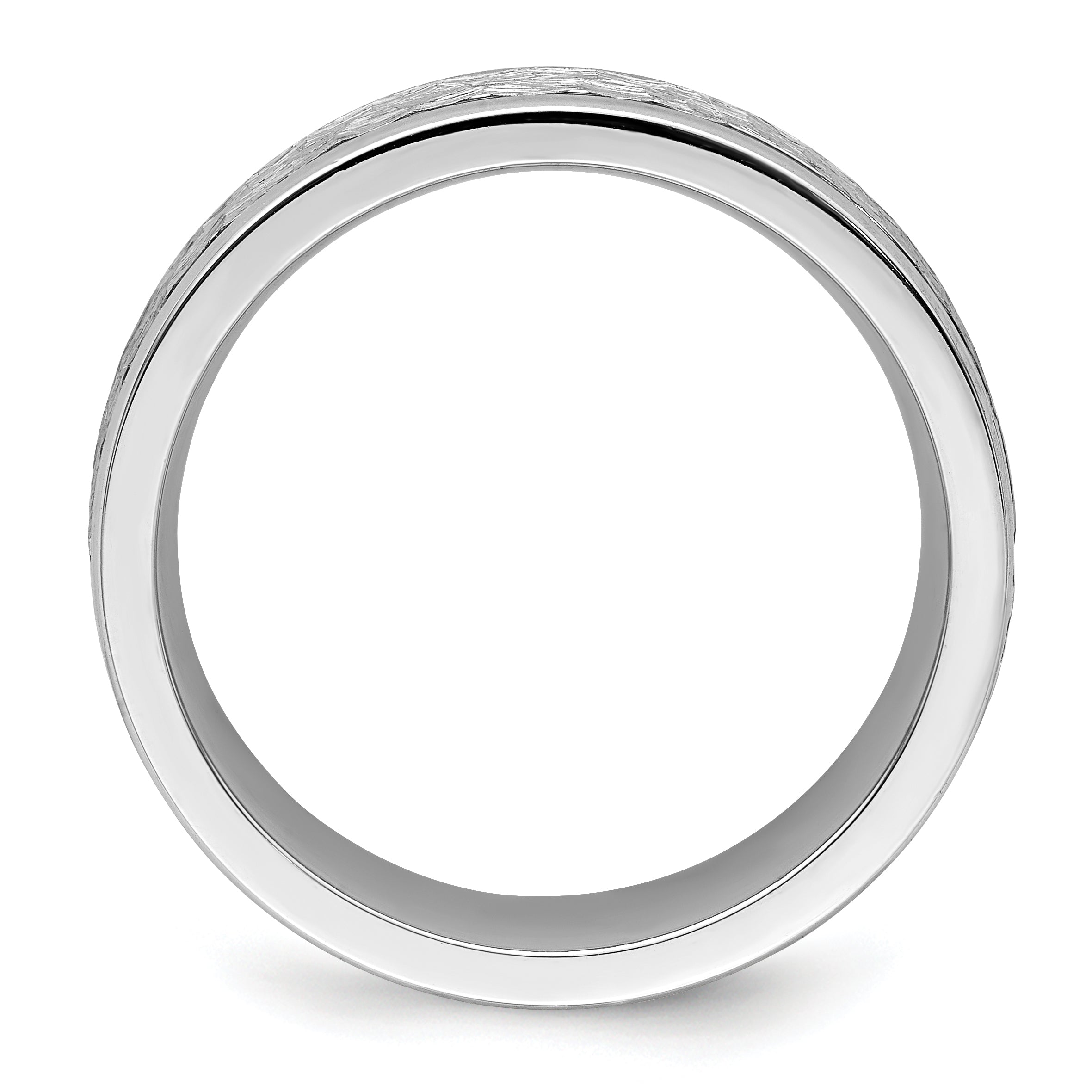 Cobalt Brushed and Polished Hammered Center 7mm Band