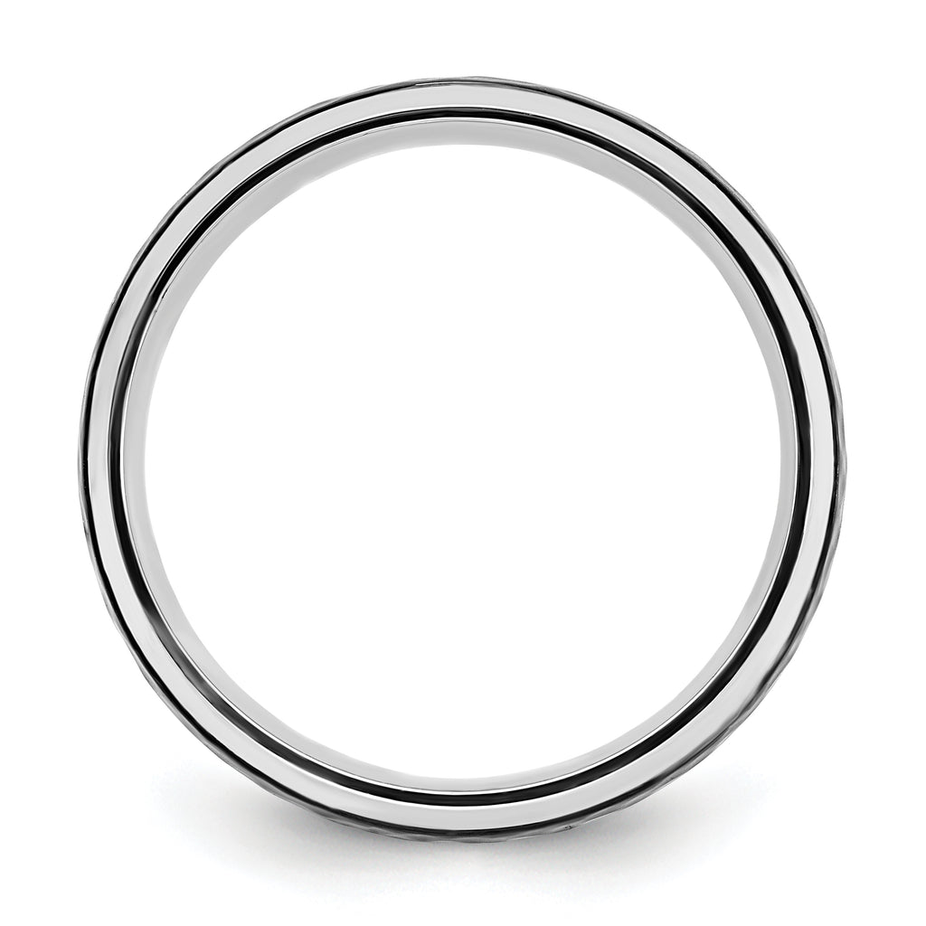Cobalt Polished with Hammered Black IP-plated Center 8mm Band