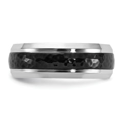 Cobalt Polished with Hammered Black IP-plated Center 8mm Band