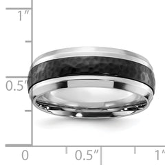 Cobalt Polished with Hammered Black IP-plated Center 8mm Band