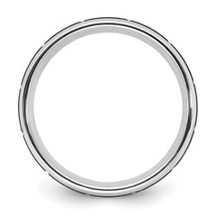 Cobalt Polished with Brushed Black IP-plated Grooved Center 8mm Band