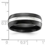 Cobalt Polished Black IP-plated 8mm Band