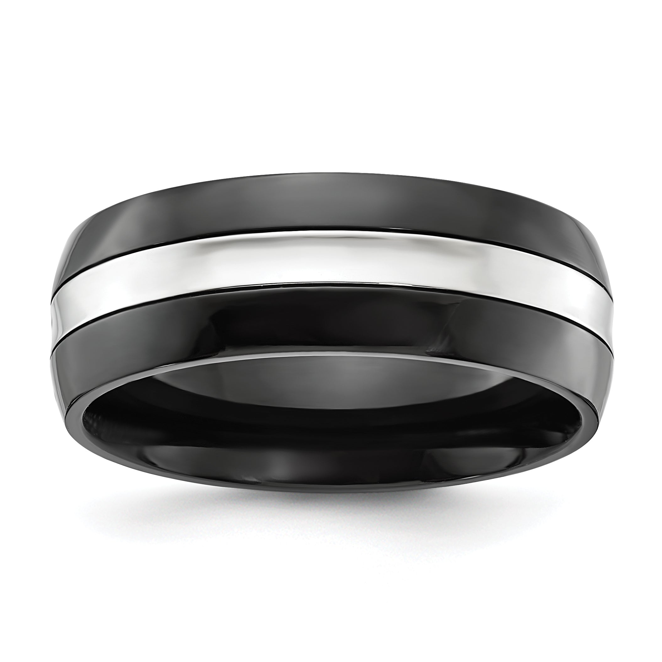 Cobalt Polished Black IP-plated 8mm Band Main image
