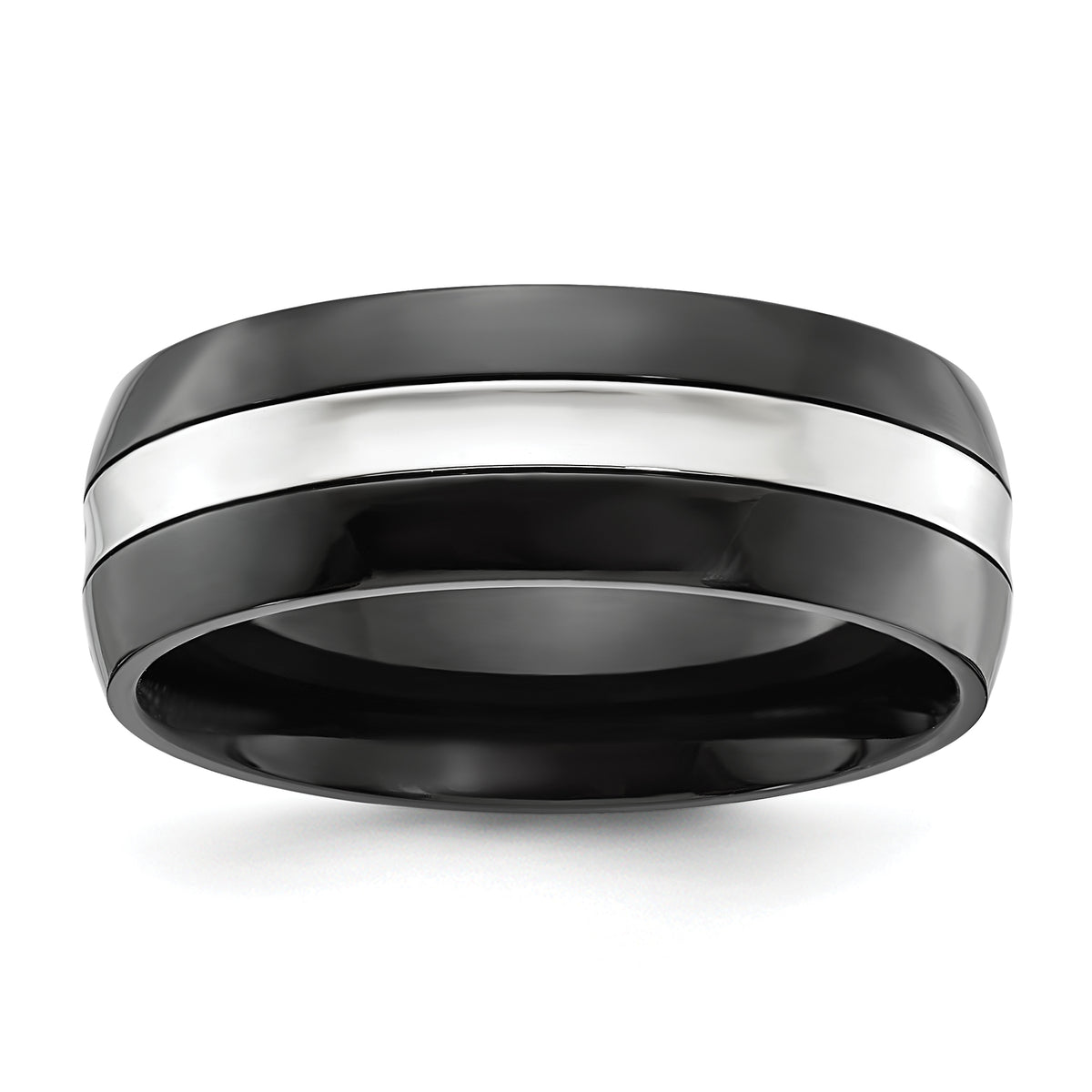 Cobalt Polished Black IP-plated 8mm Band