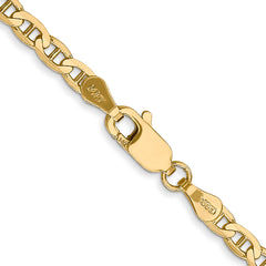 14K 16 inch 3mm Concave Anchor with Lobster Clasp Chain