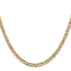 14K Gold Concave Anchor Necklace with Lobster Clasp Polished Elegance - 16