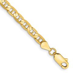 14K 10 inch 3.75mm Concave Anchor with Lobster Clasp Chain