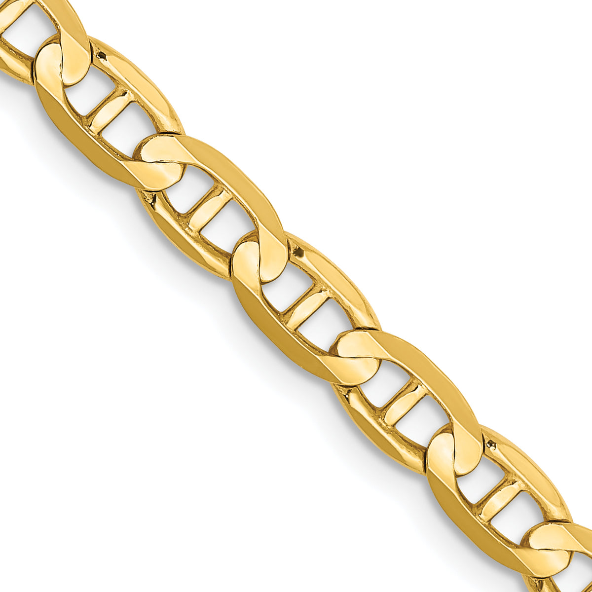 14K 26 inch 4.5mm Concave Anchor with Lobster Clasp Chain