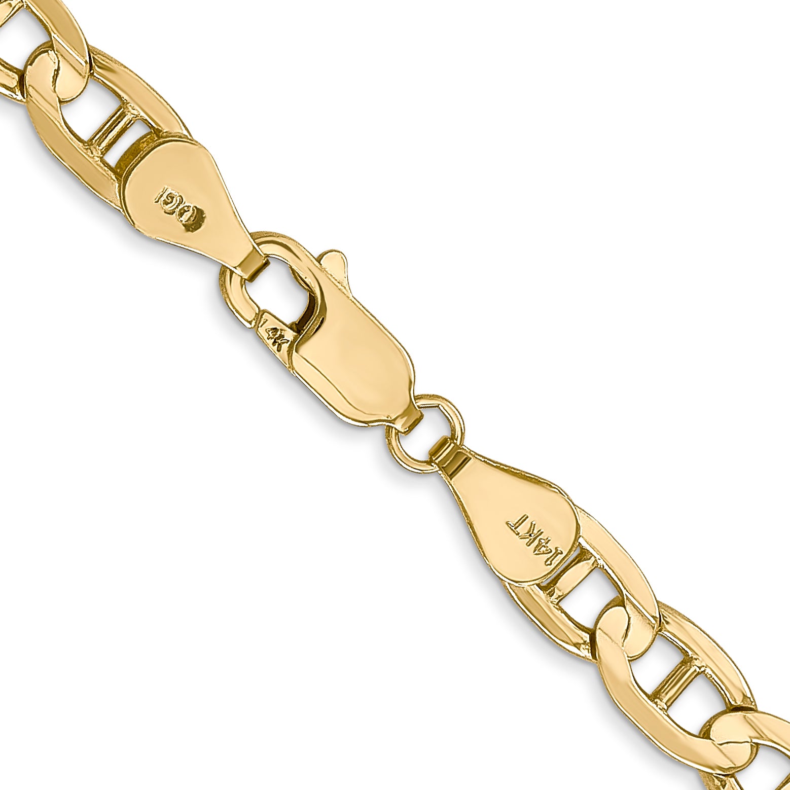 14K 18 inch 5.25mm Concave Anchor with Lobster Clasp Chain