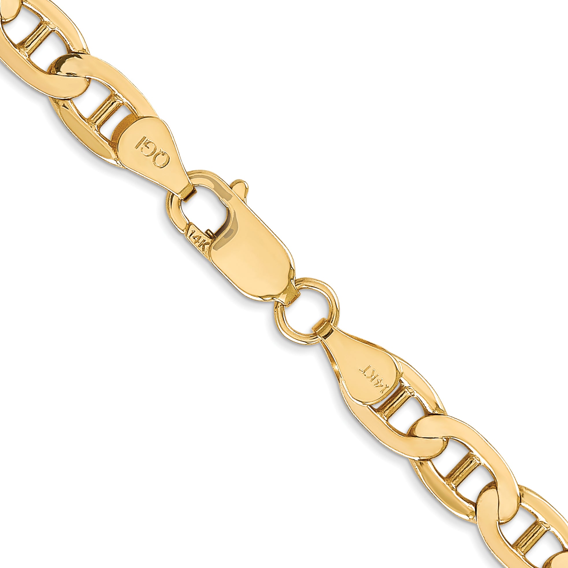 14K 18 inch 6.25mm Concave Anchor with Lobster Clasp Chain