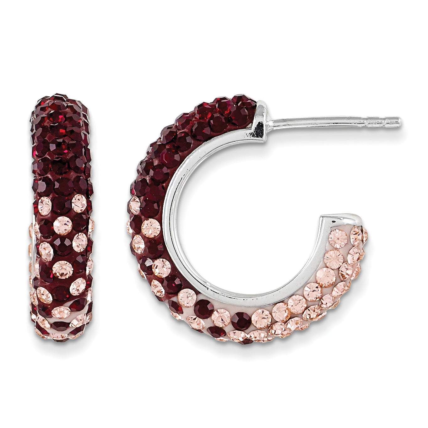 Sterling Silver Swarovski Crystal Hoop Earrings Main image