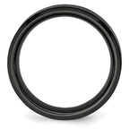 Faceted Beveled-Edge Wedding Band in Black Ceramic, 8mm