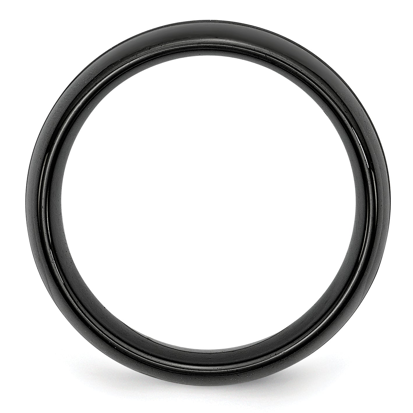 Brushed & Polished Wedding Band in Black Ceramic, 8mm Secondary image