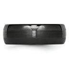 Brushed & Polished Wedding Band in Black Ceramic, 8mm