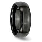 Brushed & Polished Wedding Band in Black Ceramic, 8mm
