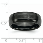 Brushed & Polished Wedding Band in Black Ceramic, 8mm