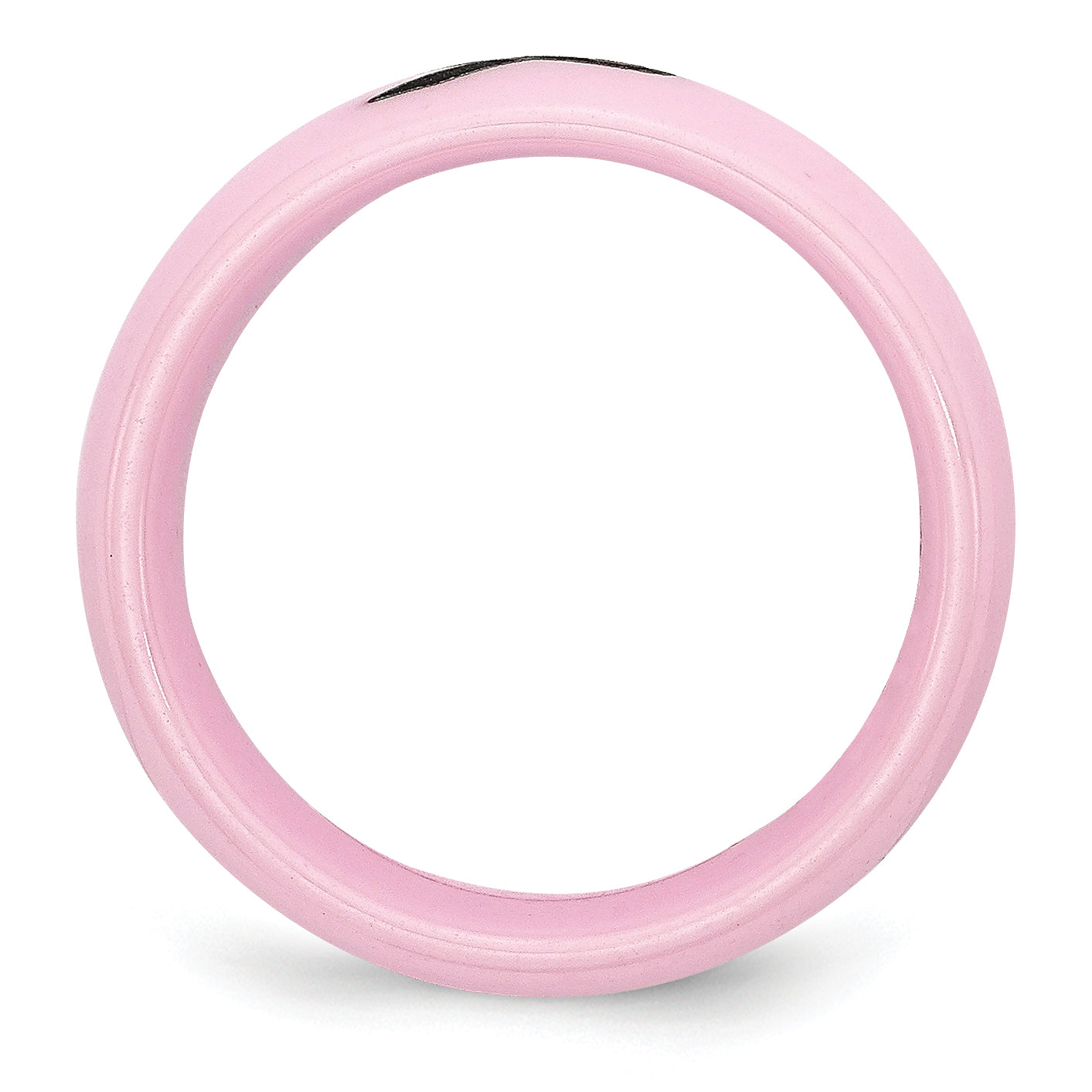 Ceramic Pink Black Laser Accented Ribbon 8mm Polished Band Secondary image