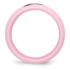 Ceramic Pink Black Laser Accented Ribbon 8mm Polished Band