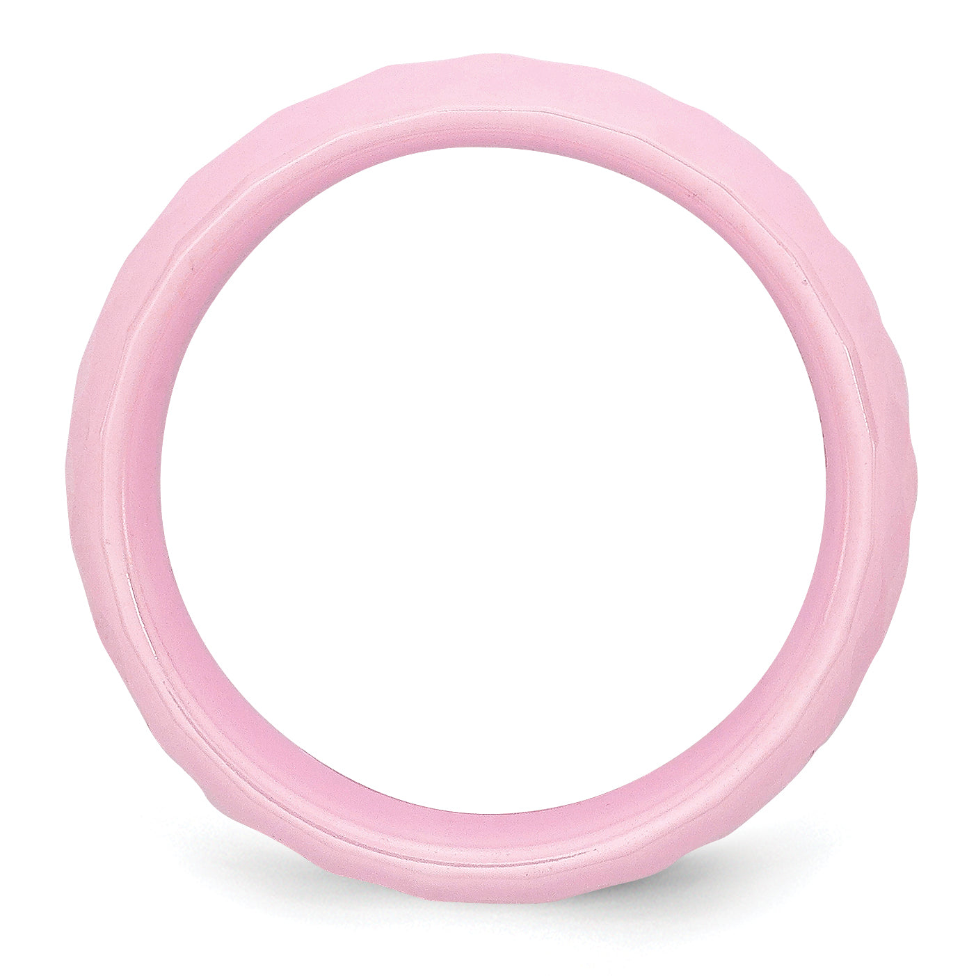 Faceted Wedding Band in Pink Ceramic, 7.5mm