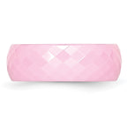 Faceted Wedding Band in Pink Ceramic, 7.5mm