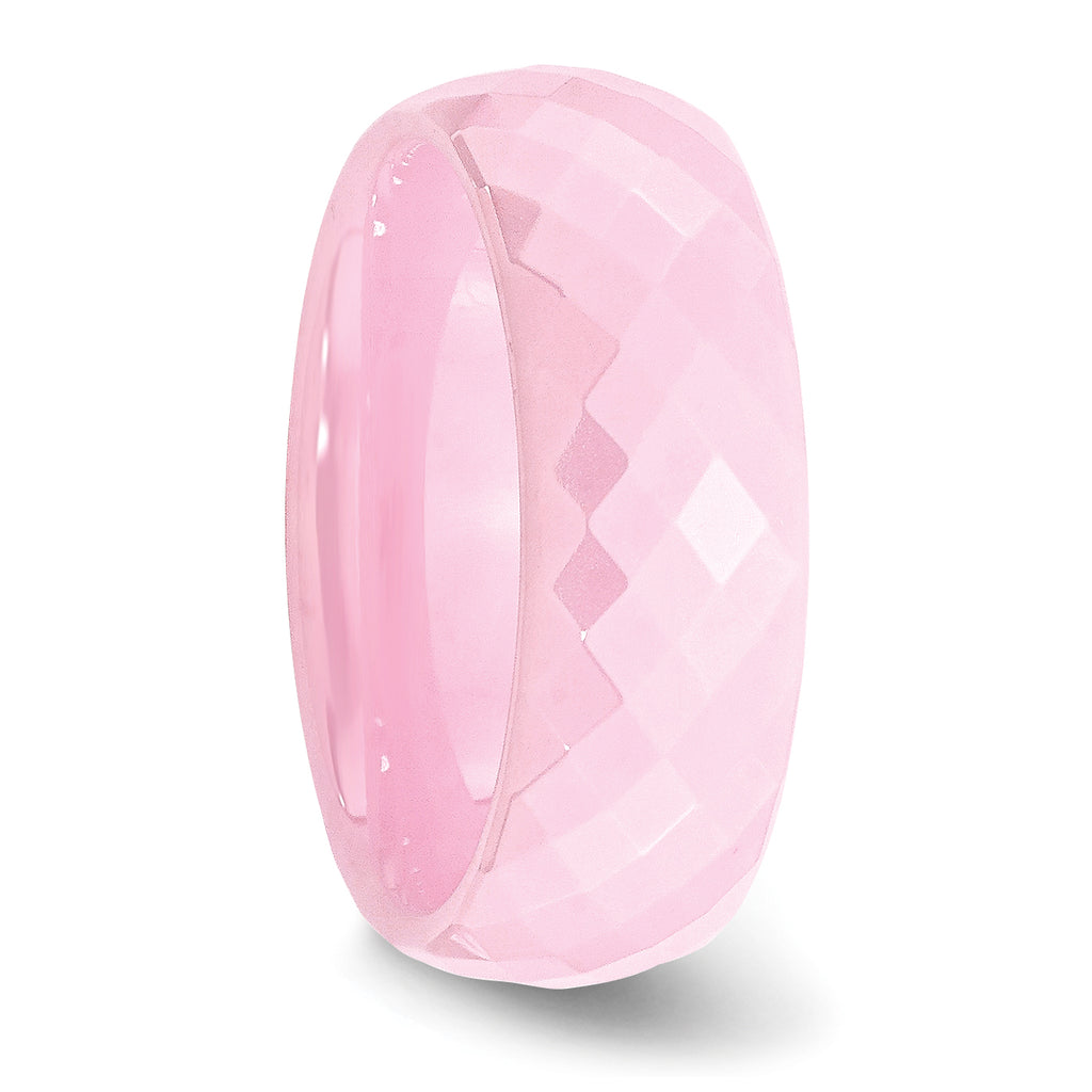 Faceted Wedding Band in Pink Ceramic, 7.5mm