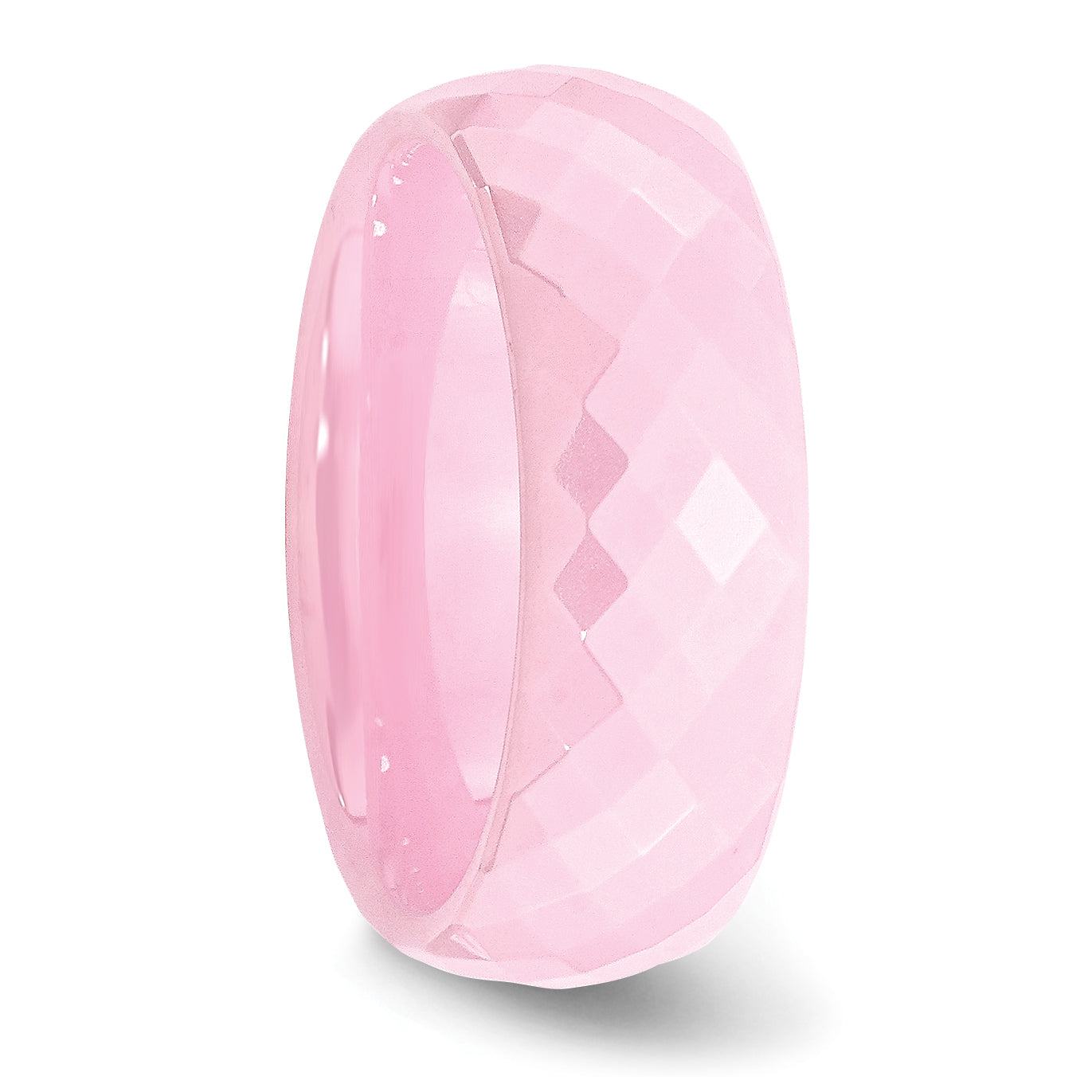 Faceted Wedding Band in Pink Ceramic, 7.5mm