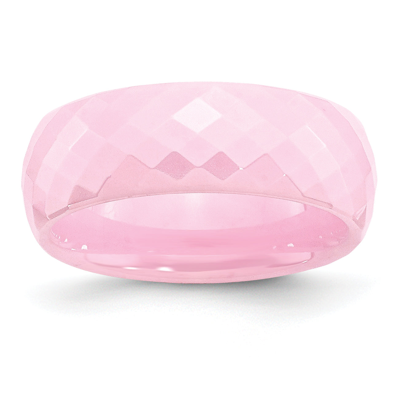 Ceramic Pink Faceted 7.5mm Polished Band Main image