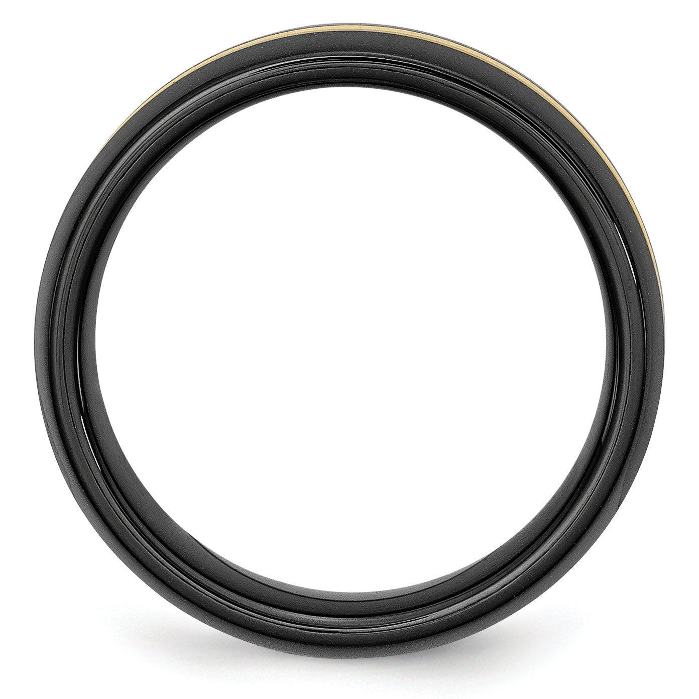 Ceramic Black with 14k Gold Inlay 8mm Polished Band