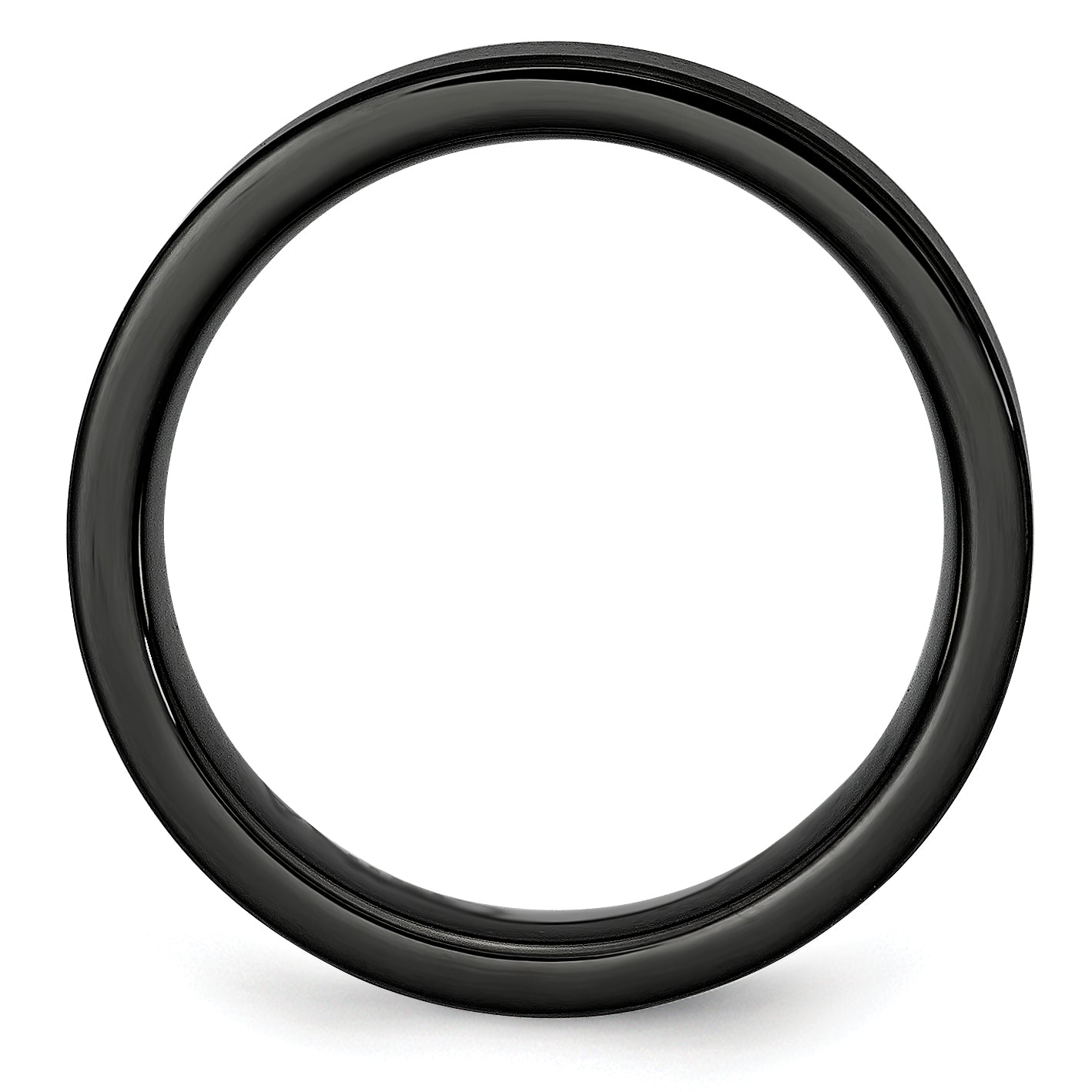 Black Ceramic Flat 6mm Brushed Band