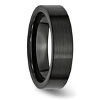 Brushed Comfort-Fit Wedding Band in Black Ceramic, 6mm