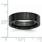Brushed Comfort-Fit Wedding Band in Black Ceramic, 6mm