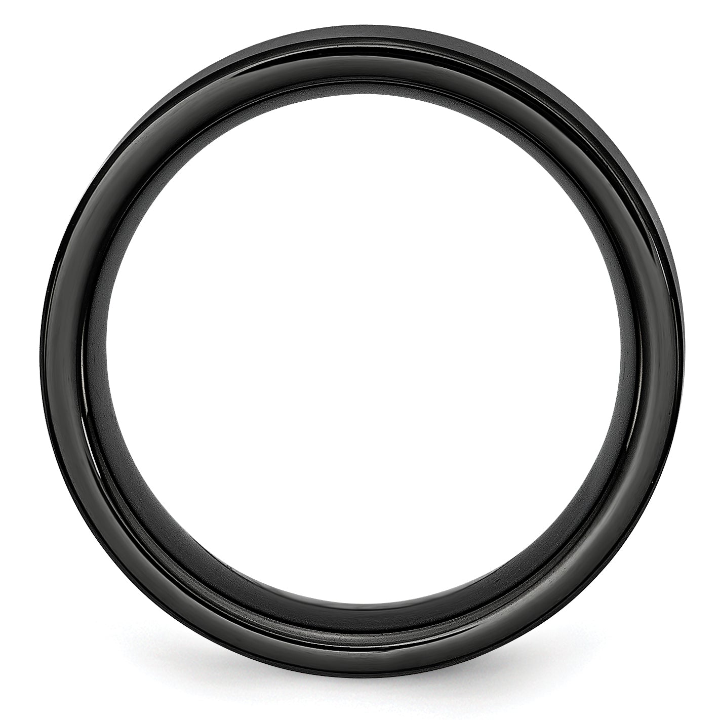 Black Ceramic Flat 8mm Brushed Band