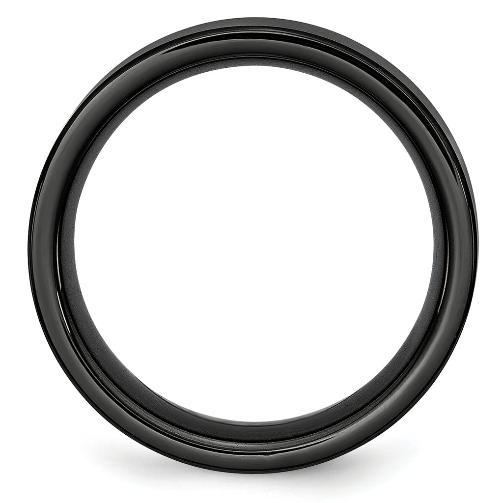 Brushed Comfort-Fit Wedding Band in Black Ceramic, 8mm