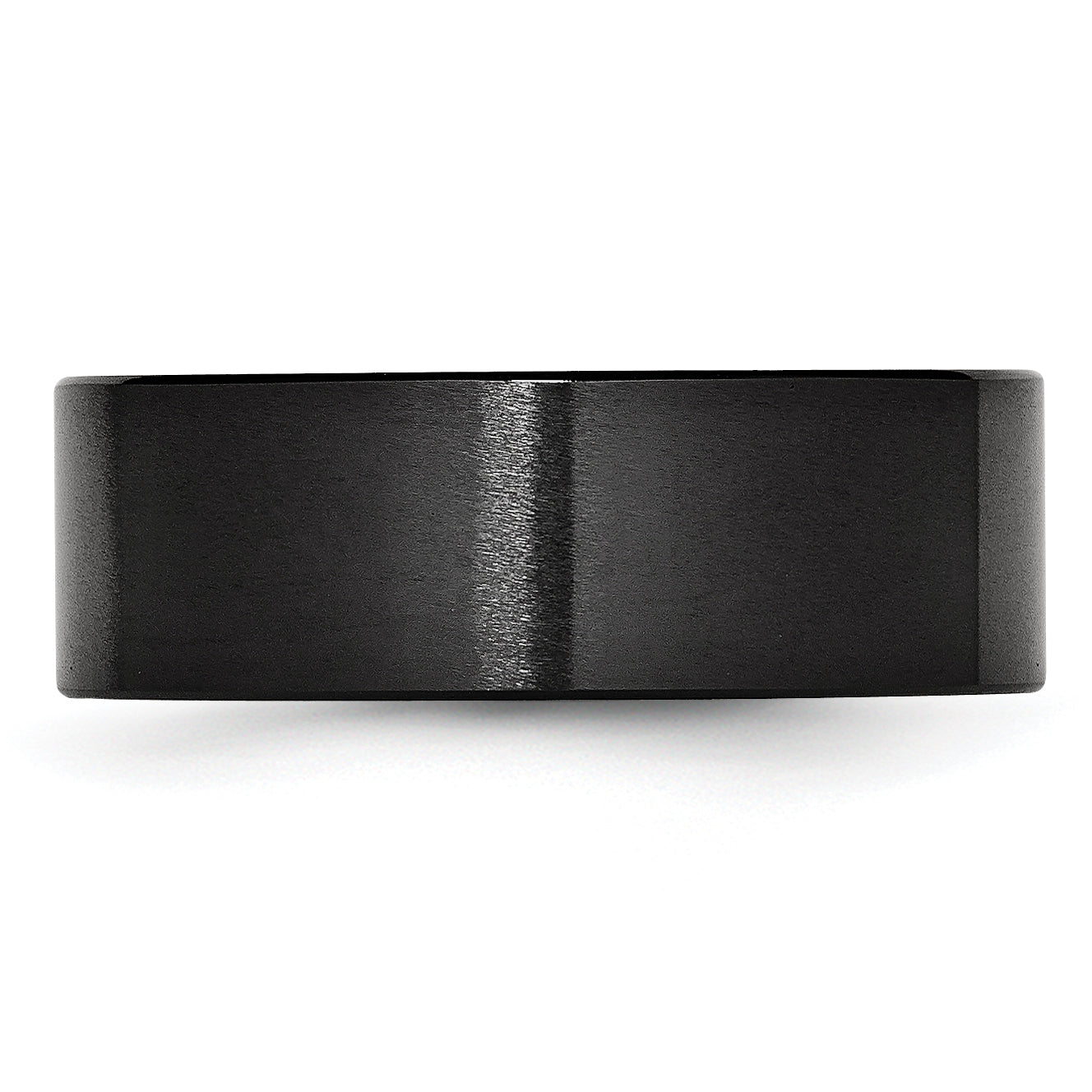 Black Ceramic Flat 8mm Brushed Band