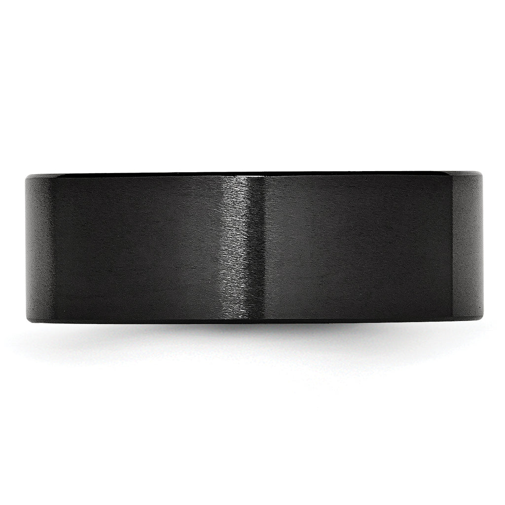 Brushed Comfort-Fit Wedding Band in Black Ceramic, 8mm