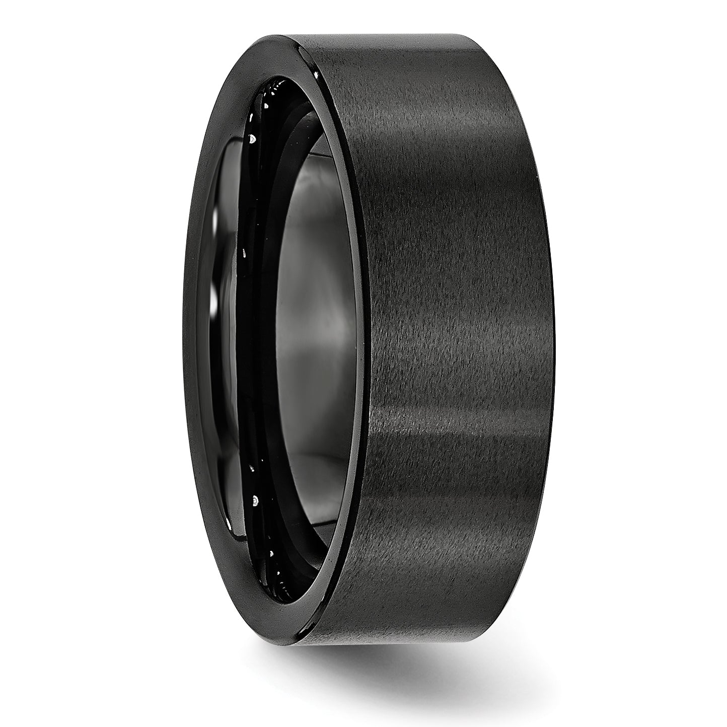 Brushed Comfort-Fit Wedding Band in Black Ceramic, 8mm