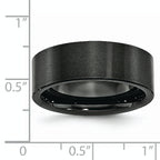Brushed Comfort-Fit Wedding Band in Black Ceramic, 8mm