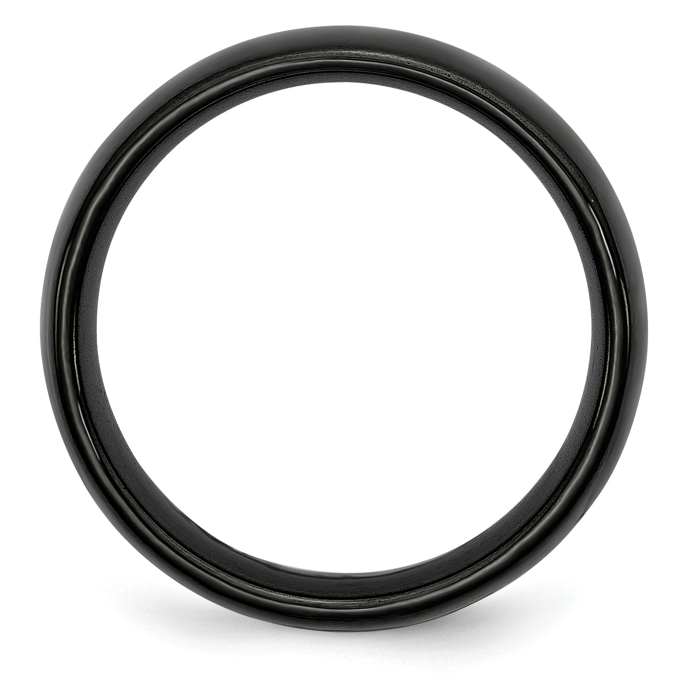 Polished Wedding Band in Black Ceramic, 6mm