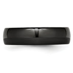 Polished Wedding Band in Black Ceramic, 6mm