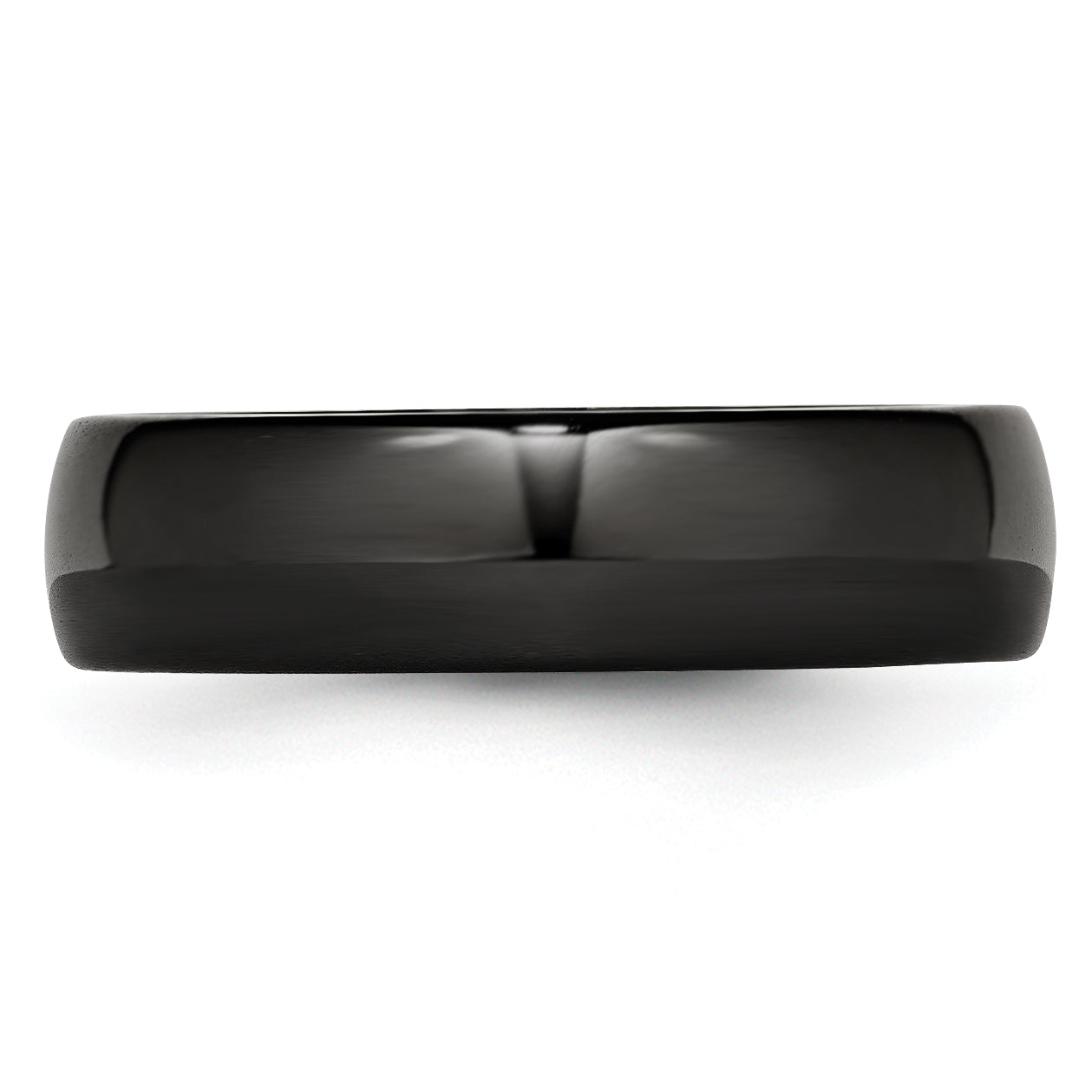 Polished Wedding Band in Black Ceramic, 6mm