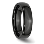 Polished Wedding Band in Black Ceramic, 6mm