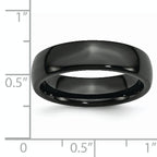 Polished Wedding Band in Black Ceramic, 6mm